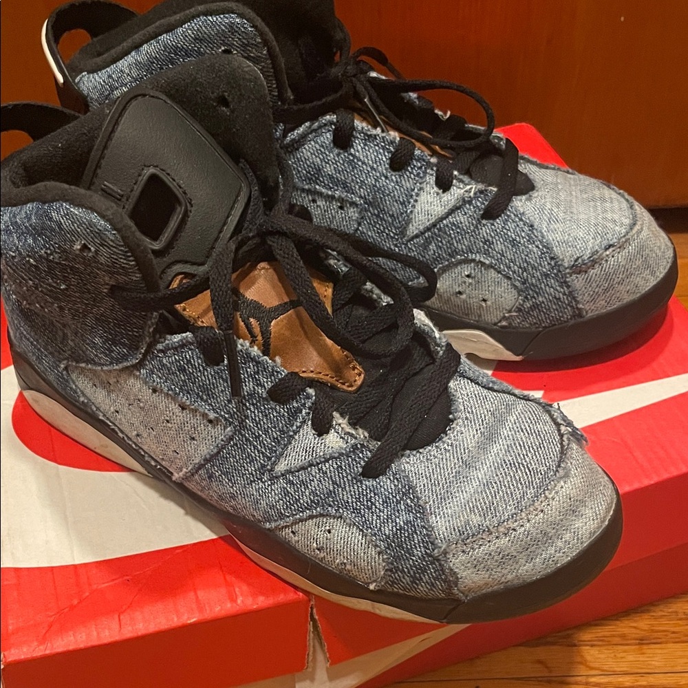 Jordan Kids Black and Denim Sneakers